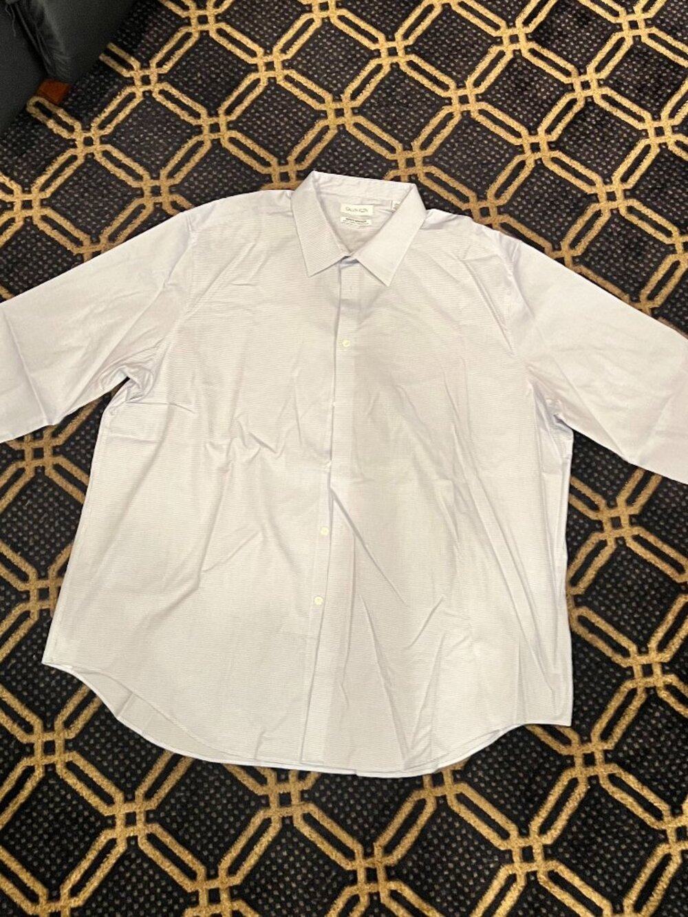 Calvin Klein Infinite Non-Iron Dress Shirt Men’s 3XL 19 34/35 Slim Fit Blue